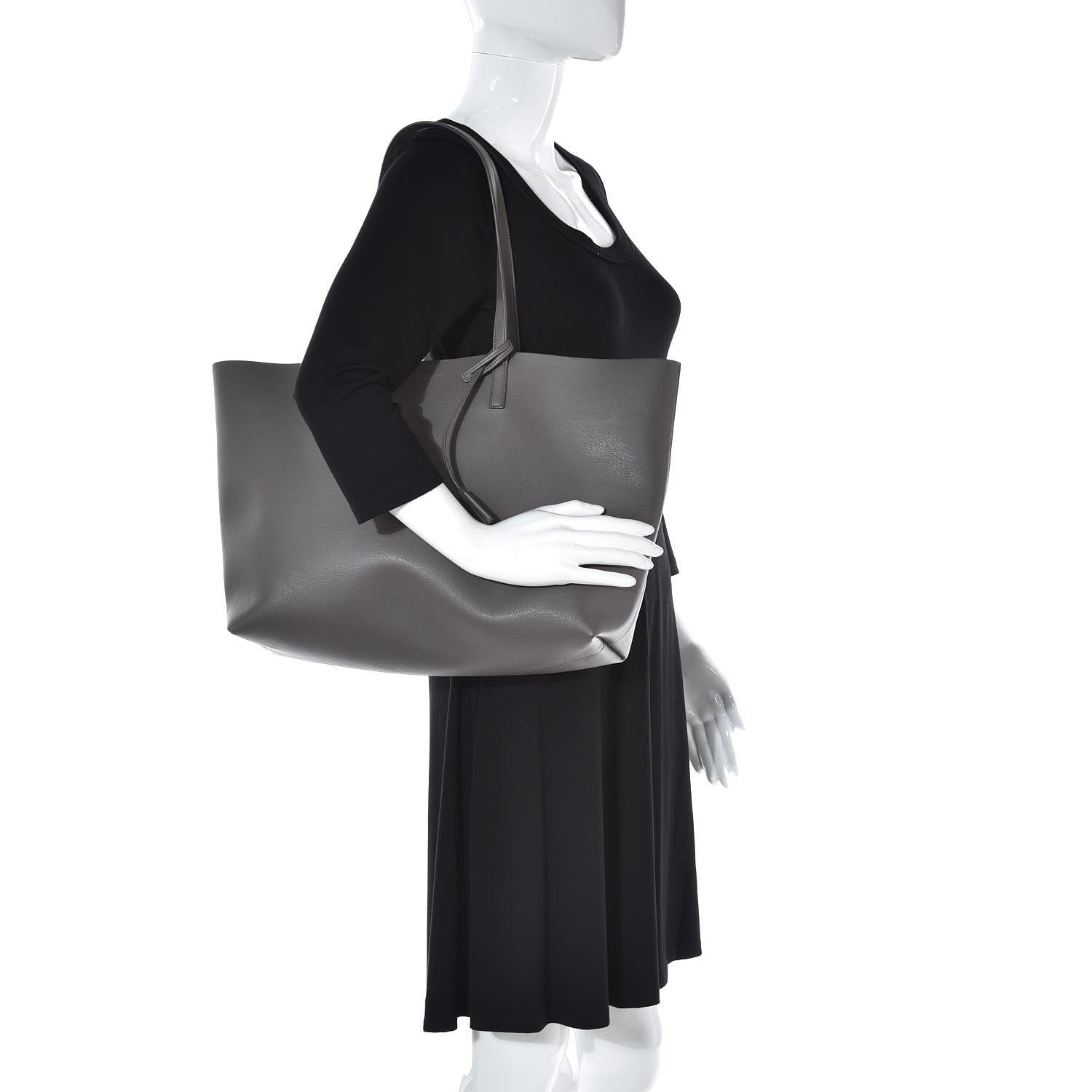 Saint Laurent Calfskin Large Shopping Tote Earth 2 of 8