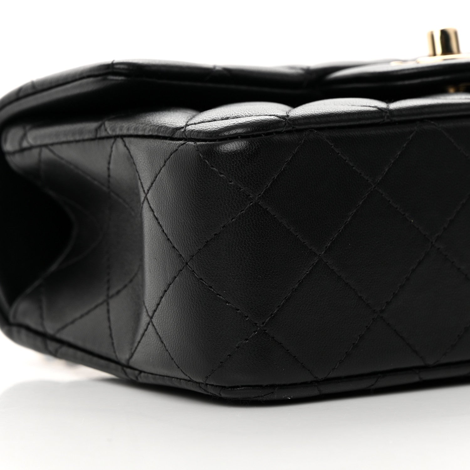 Chanel Lambskin Quilted Mini Top Handle Rectangular Flap Black 9 of 14