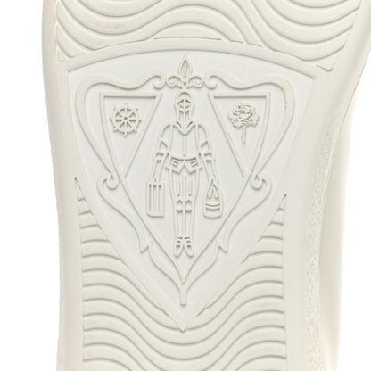 Gucci Calfskin Interlocking G Perforated Womens Ace Sneakers 37.5 White Hibiscus Red 7 of 11