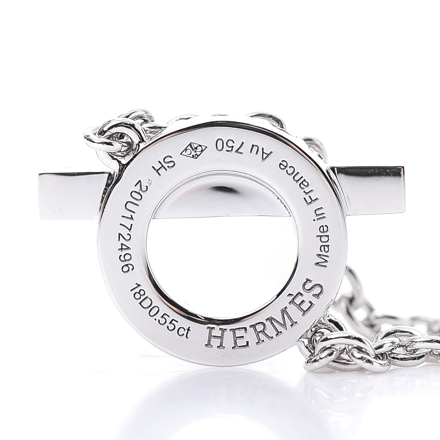 Hermes 18K White Gold Diamond Finesse Bracelet SH 4 of 5
