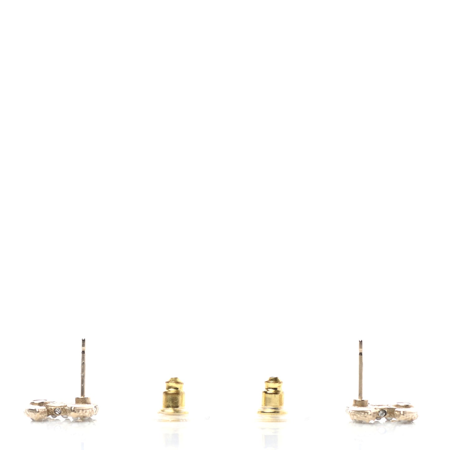 Pearl Crystal CC Earrings Light Gold