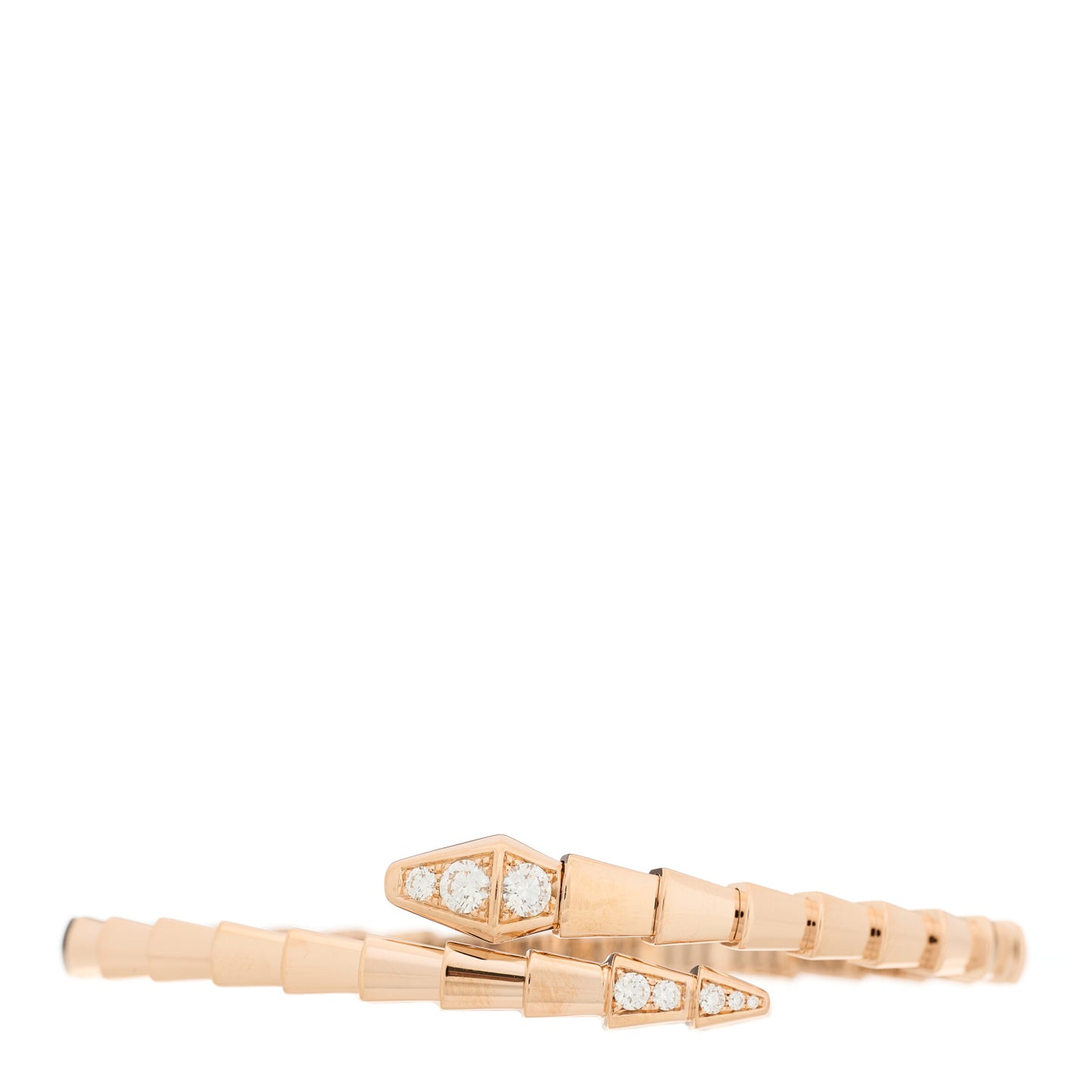 18K Rose Gold Diamond Serpenti Viper Bracelet M