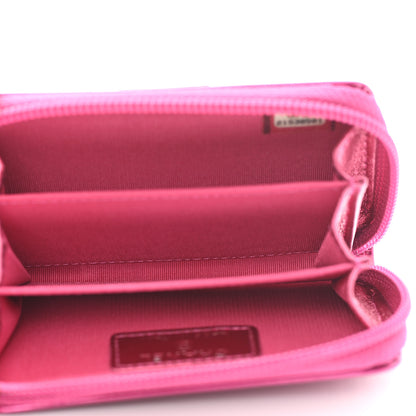 Chanel Metallic Patent Quilted Zip Around Boy Coin Purse Wallet Fuchsia 5 of 8