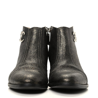 Chanel Metallic Fantasy Calfskin Ankle Boots 37.5 Dark Gold 2 of 9