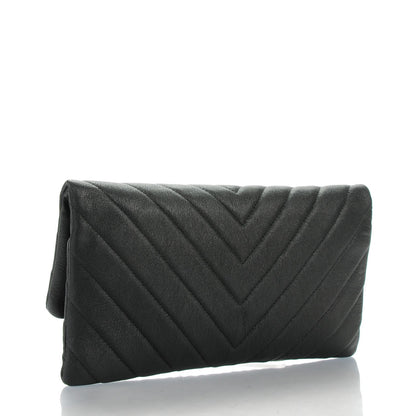 Chanel Calfskin Chevron CC Beauty Clutch Black 3 of 6