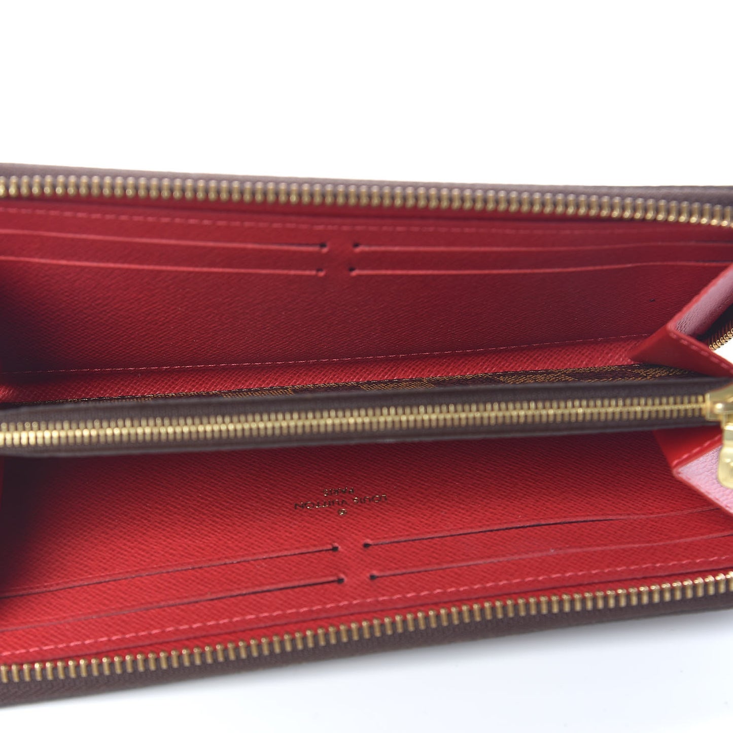 Damier Ebene Clemence Wallet Cherry