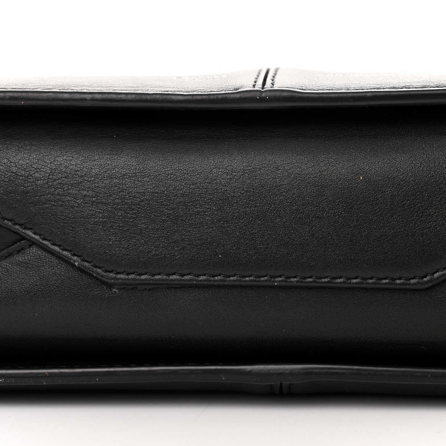 Smooth Calfskin Tri-Fold Clutch on Chain Black
