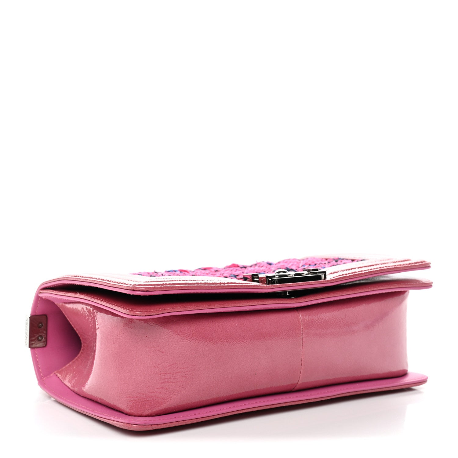 Chanel Patent Tweed Medium Boy Flap Fuchsia 4 of 11