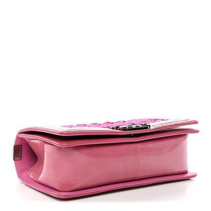 Chanel Patent Tweed Medium Boy Flap Fuchsia 4 of 11