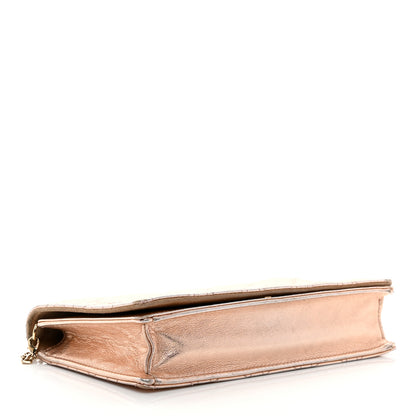 Christian Dior Metallic Lambskin Cannage Lady Dior Pouch Rose Gold 4 of 12