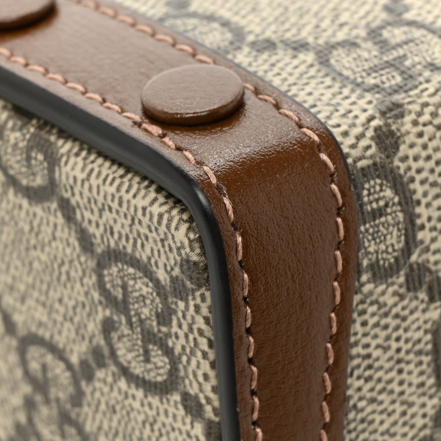GG Supreme Monogram Mini Horsebit 1955 Shoulder Bag Beige Brown Sugar