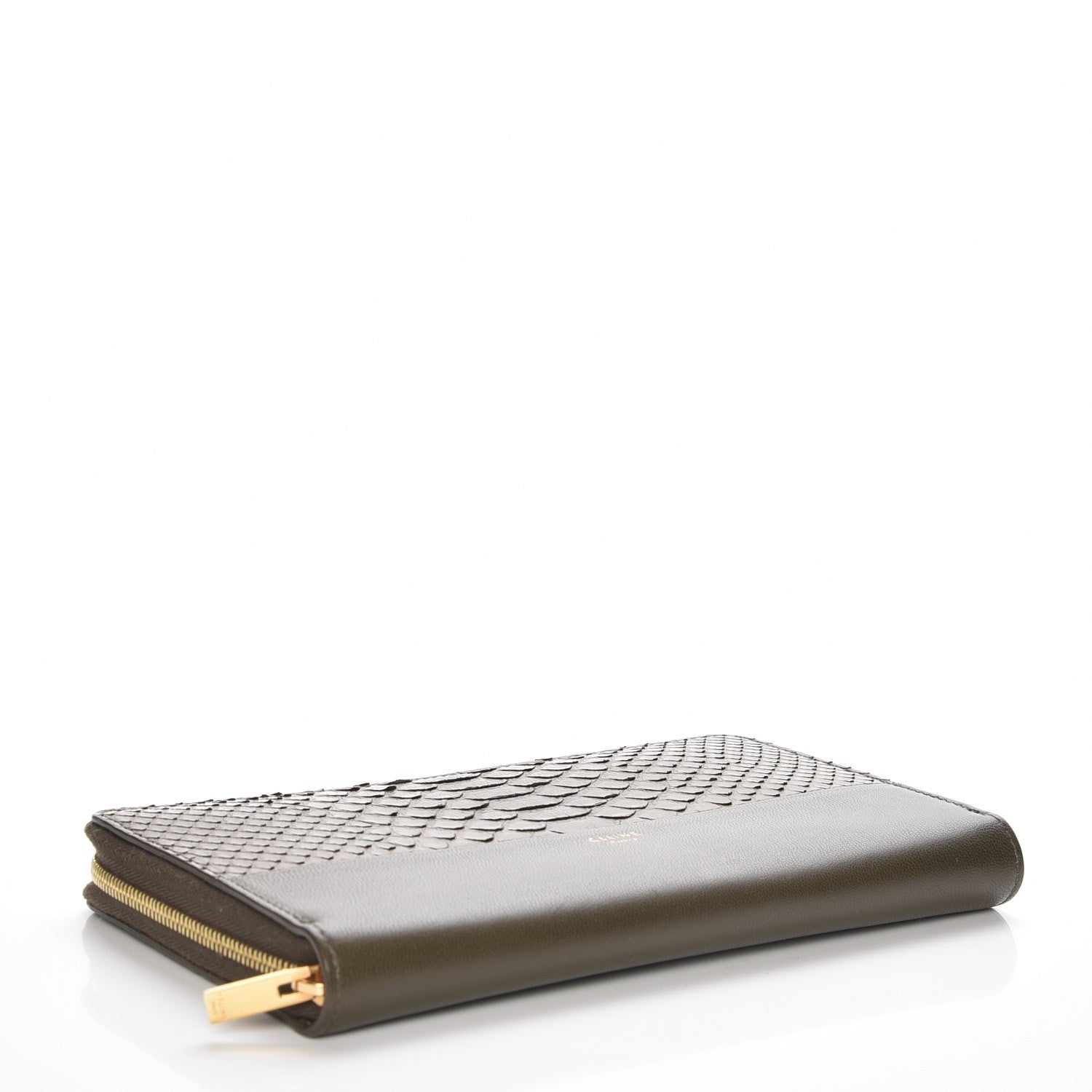 Celine Python Lambskin Large Zip Around Multifunction Wallet Khaki 4 of 7