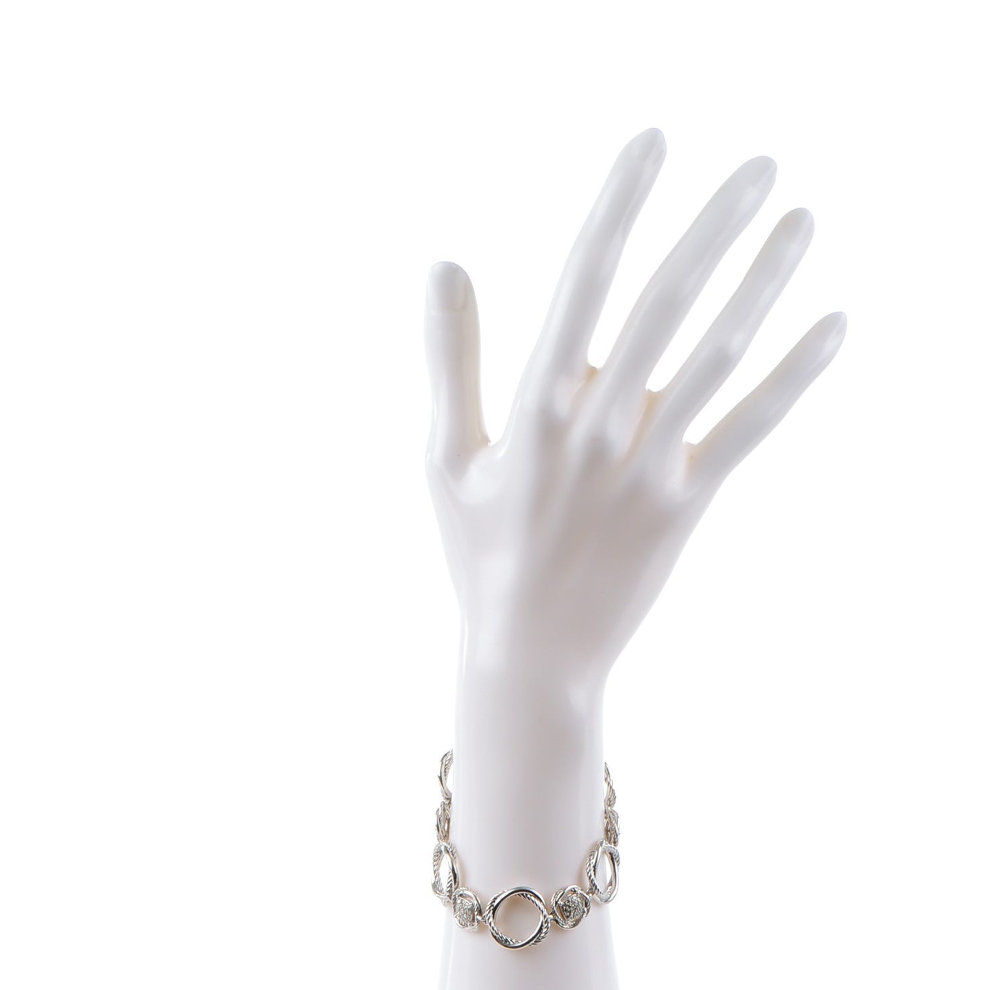 Sterling Silver Diamond Infinity Link Bracelet