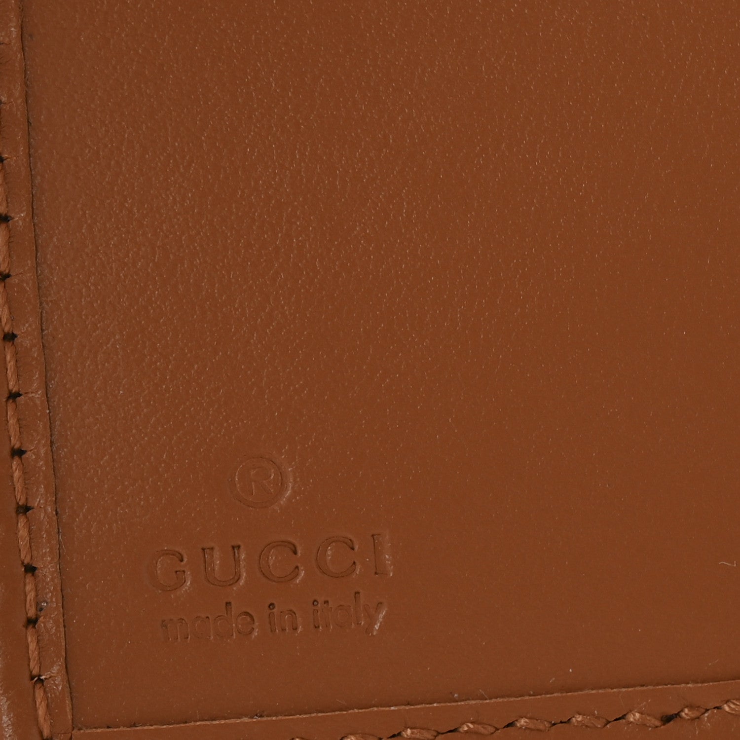 Gucci Moire Calfskin Monogram Bi-Fold Wallet Azure Harness Brown 6 of 9