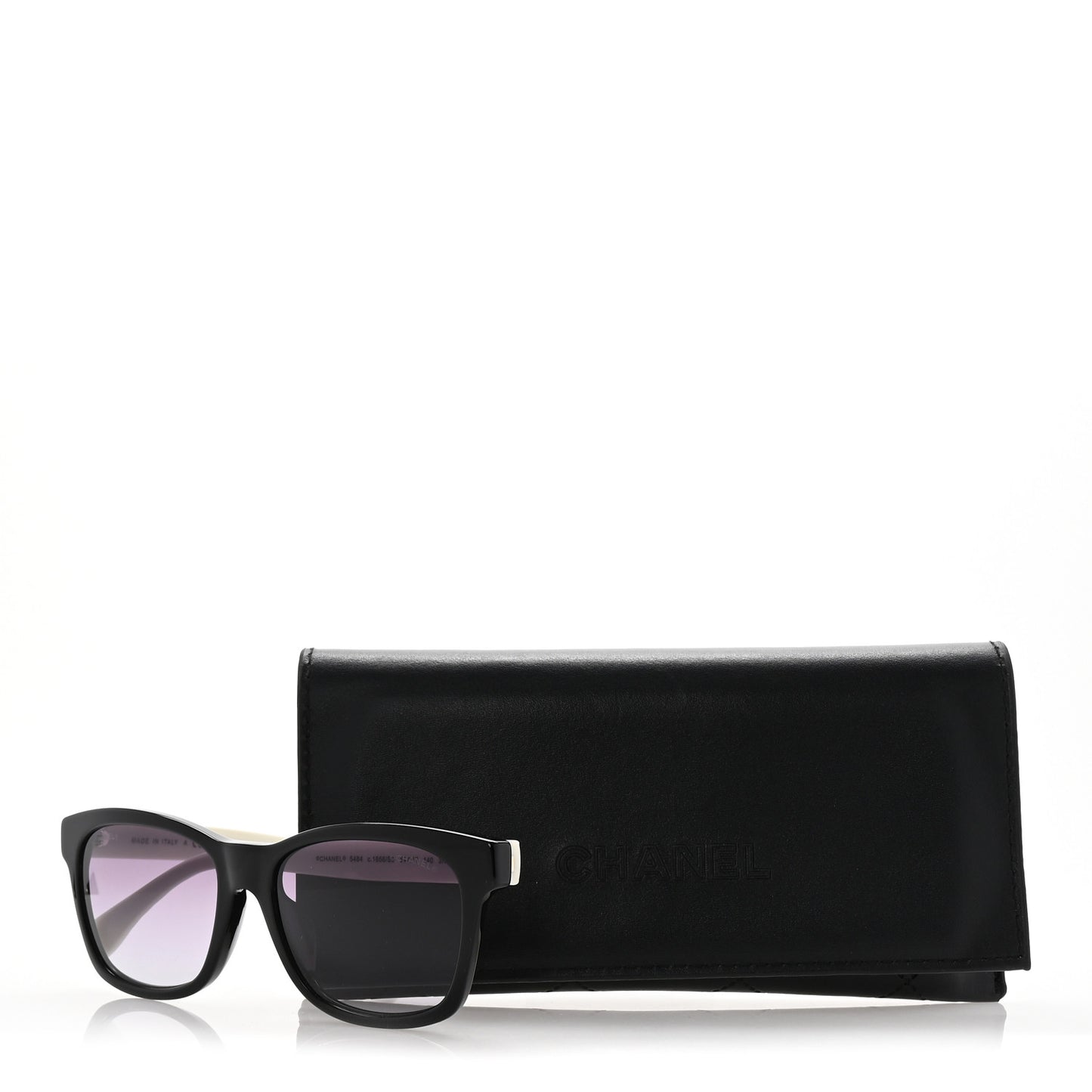 Acetate Quilted CC Square Sunglasses 5484 White Black