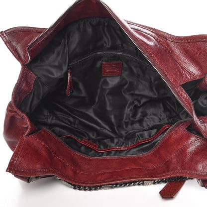 Burberry Calfskin Ashmore Tote Burgundy 5 of 17
