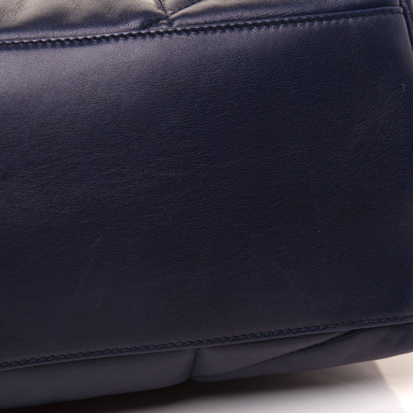 Lambskin Quilted Small Loulou Puffer Monogram Chain Satchel Navy