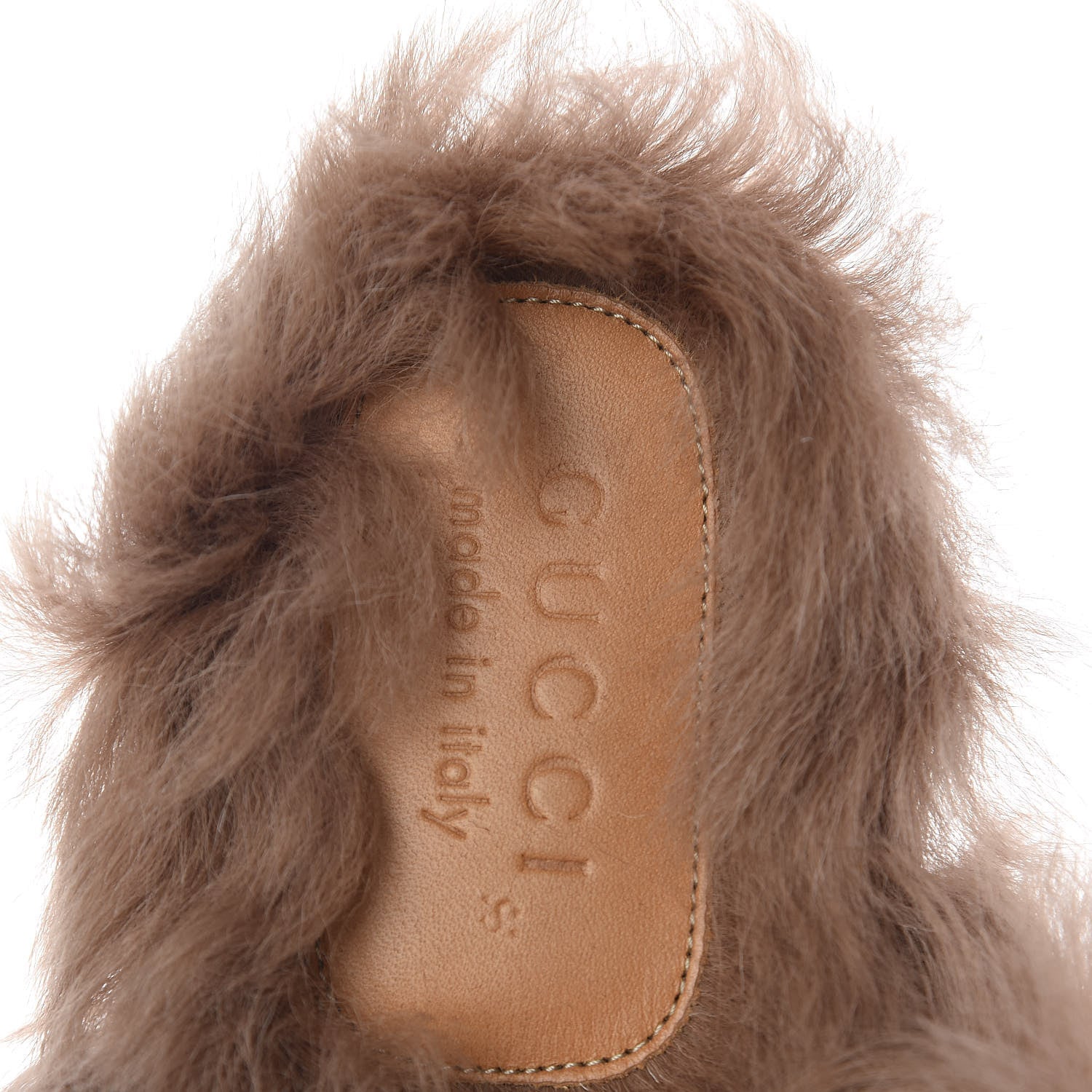 Gucci Goatskin Fur Web GG Mens Princetown Slippers 9 Cocoa 8 of 11