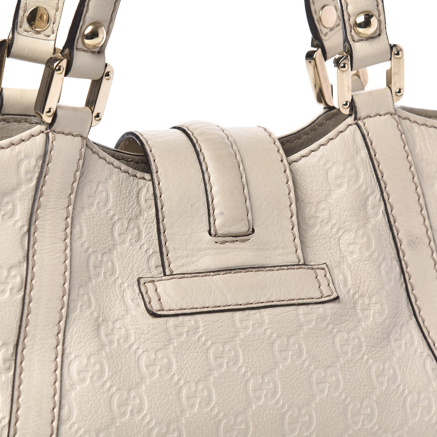 Guccissima Medium New Ladies Web Tote Off White