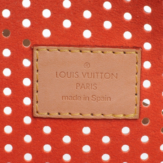 Monogram Perforated Pochette Accessories Bag Orange