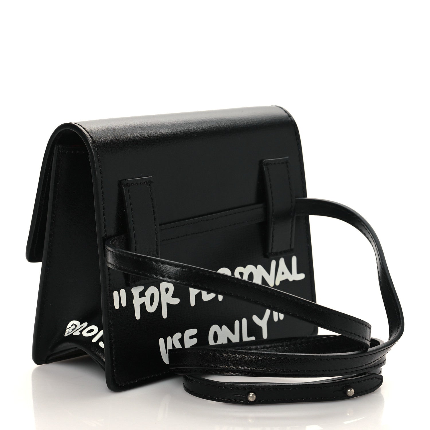Off-White Calfskin Jitney 2.8 Not For Sale Belt Bag Crossbody Black 2 of 8