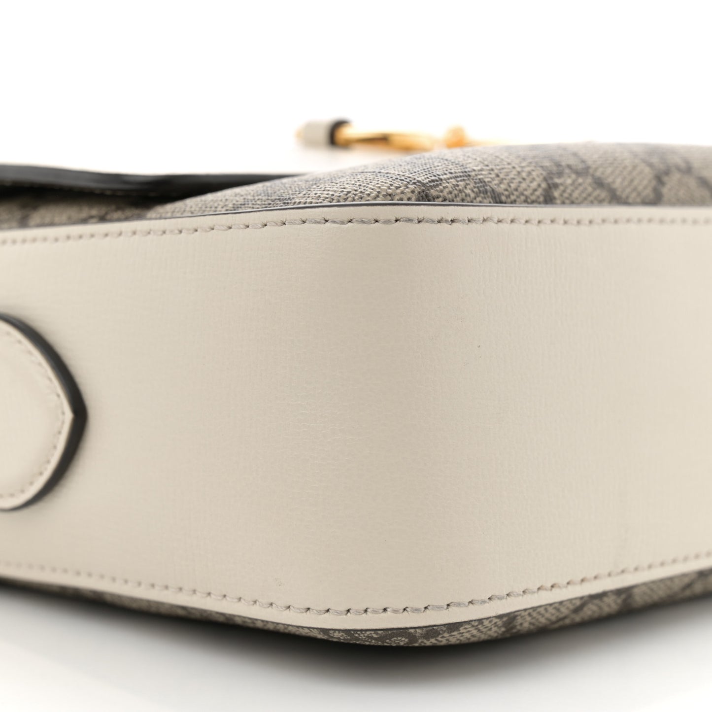 GG Supreme Monogram Small Horsebit 1955 Shoulder Bag Beige Mystic White