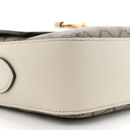 Gucci GG Supreme Monogram Small Horsebit 1955 Shoulder Bag Beige Mystic White 9 of 13