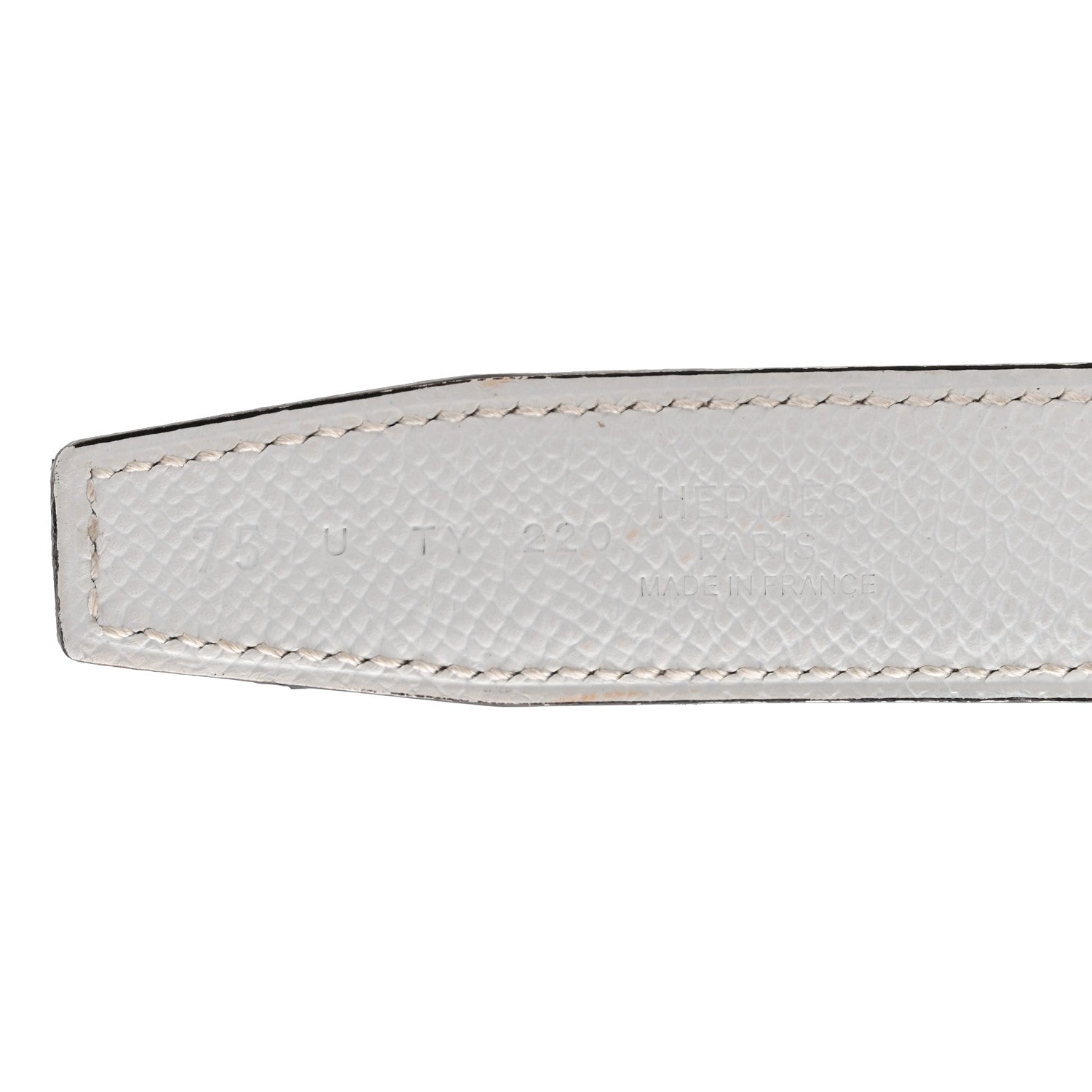 Hermes Epsom Swift 24mm Gamma Belt 75 30 Etoupe White 6 of 7
