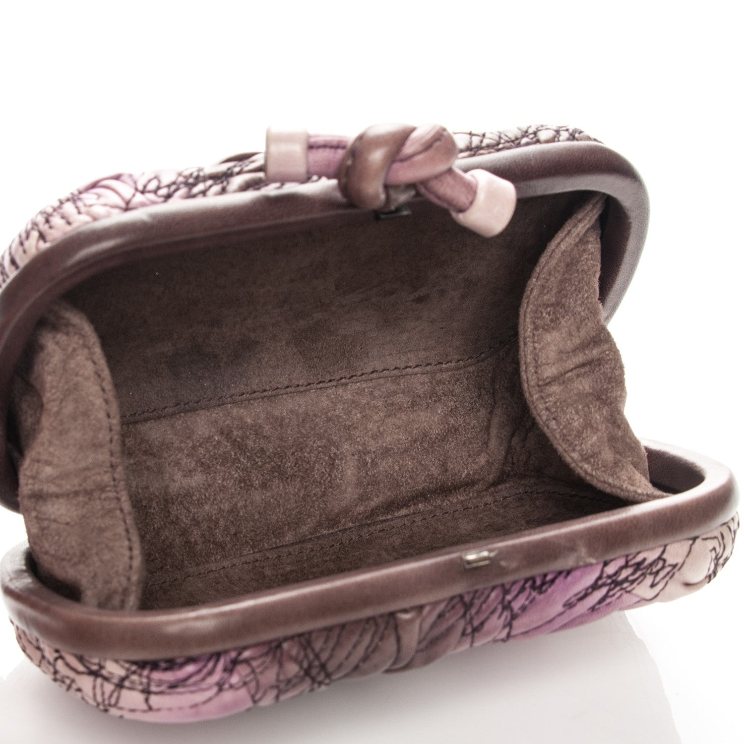 Bottega Veneta Nappa Stitched Knot Clutch Orchid 4 of 6