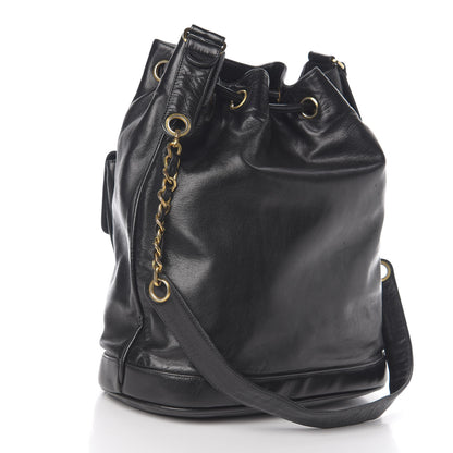 Chanel Lambskin CC Drawstring Shoulder Bag Black 2 of 9