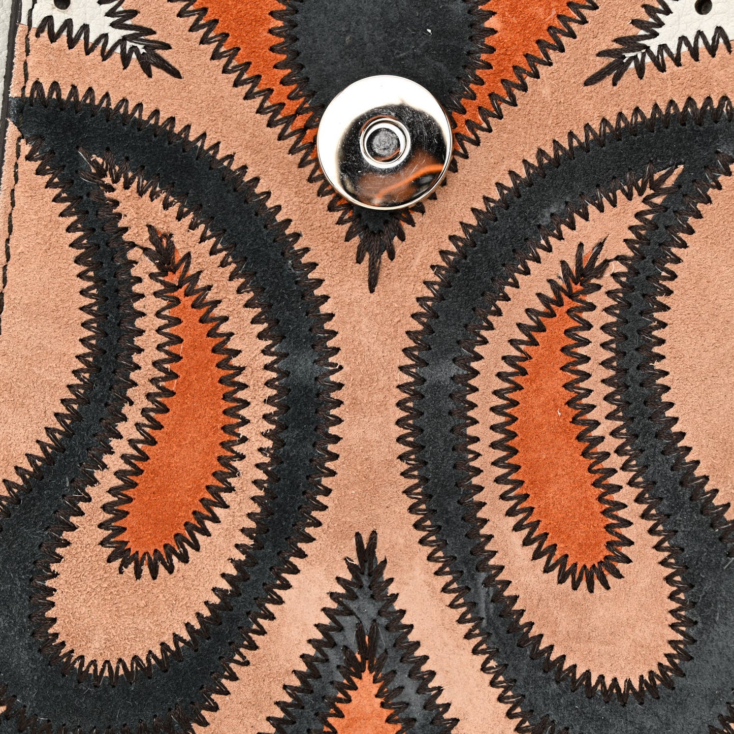 Calfskin Suede Paisley Patchwork Perforated Mini Faye Backpack Airy Grey
