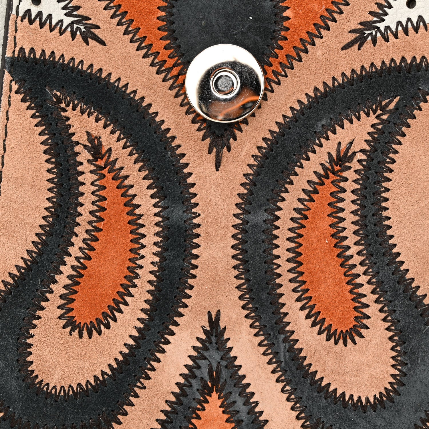 Chloe Calfskin Suede Paisley Patchwork Perforated Mini Faye Backpack Airy Grey 12 of 13