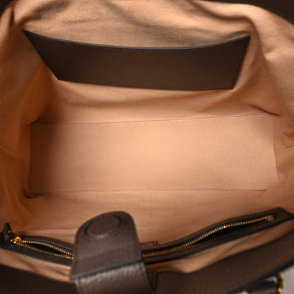 Gucci GG Supreme Monogram Textured Calfskin Web Medium Ophidia Shopping Tote Beige Ebony New Acero 6 of 11