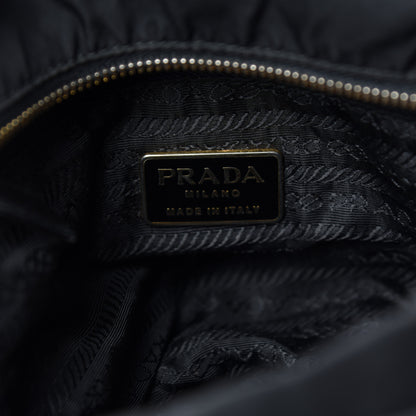 Prada Nylon Tessuto Acciaio Chain Shoulder Bag Black 6 of 10