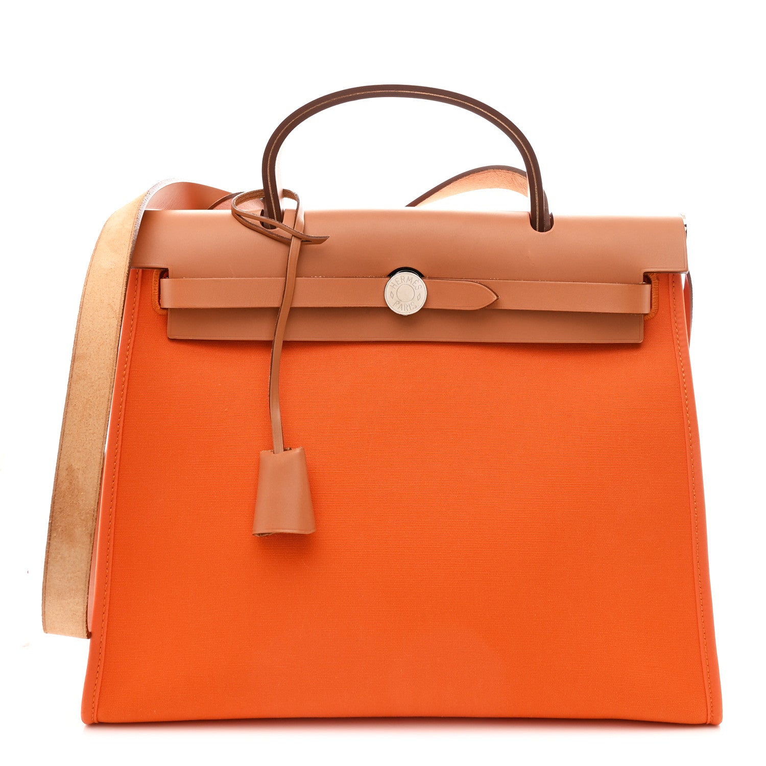 Hermes Vache Hunter Toile Herbag Zip 31 PM Orange 1 of 12