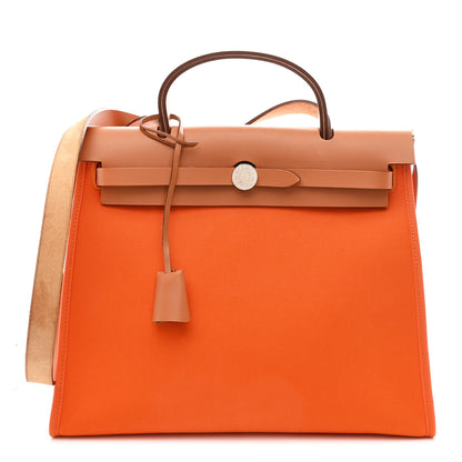 Hermes Vache Hunter Toile Herbag Zip 31 PM Orange 1 of 12