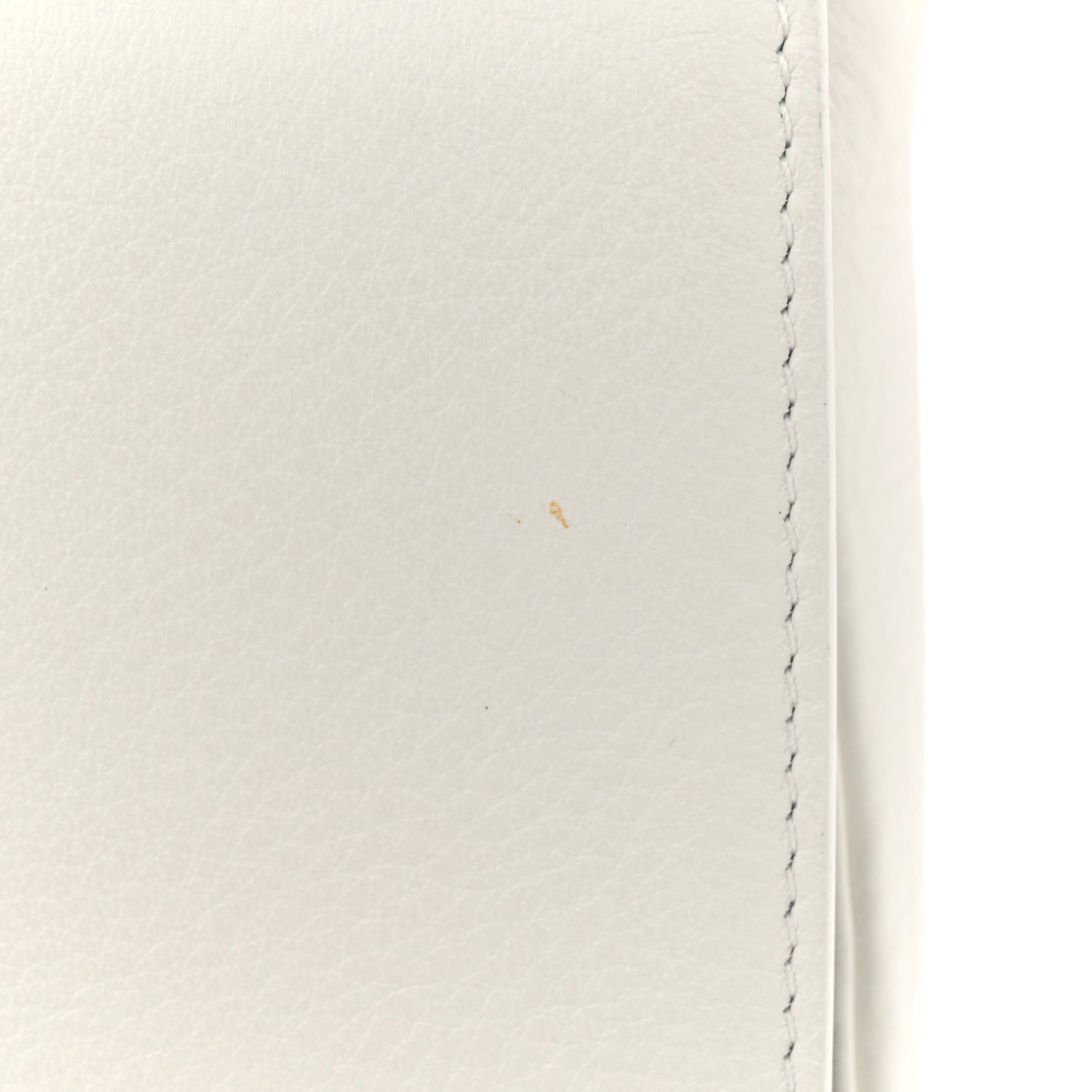 Pebbled Calfskin Logo Everyday Flap Chain Wallet White