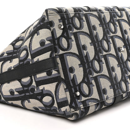 Christian Dior Maxi Oblique Jacquard Weekender 45 Beige Black 8 of 9