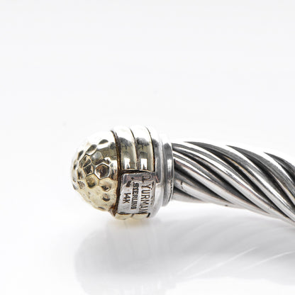 David Yurman Sterling Silver 14K Yellow Gold 10mm Cable Classics Bracelet 4 of 4