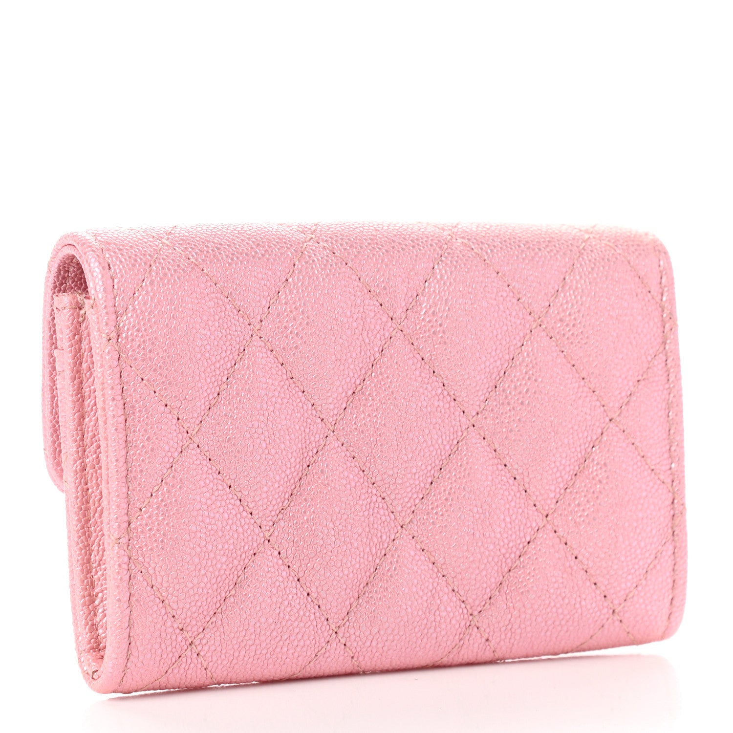 Chanel Iridescent Caviar Quilted Flap Card Holder Rose Pink 3 of 9