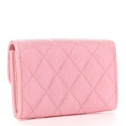 Chanel Iridescent Caviar Quilted Flap Card Holder Rose Pink 3 of 9