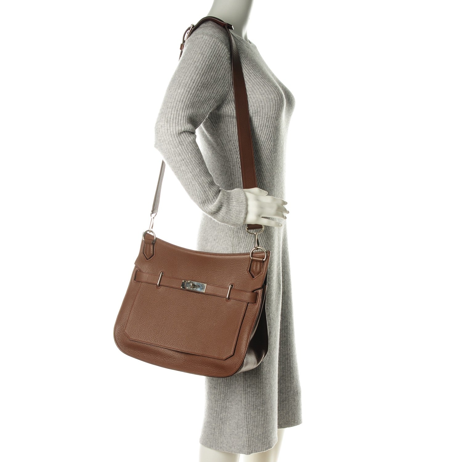 Hermes Taurillon Clemence Eclat Jypsiere 34 Marron D'Inde Rouge H 2 of 9