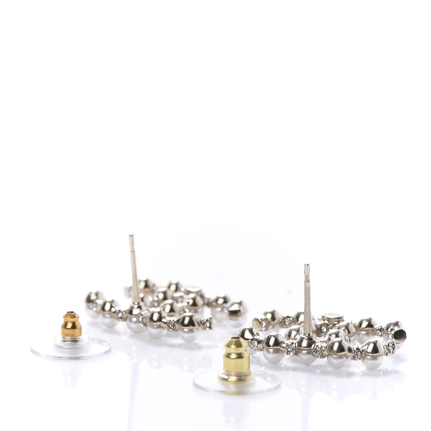 Chanel Pearl Crystal Nefertiti CC Earrings Gold 5 of 10