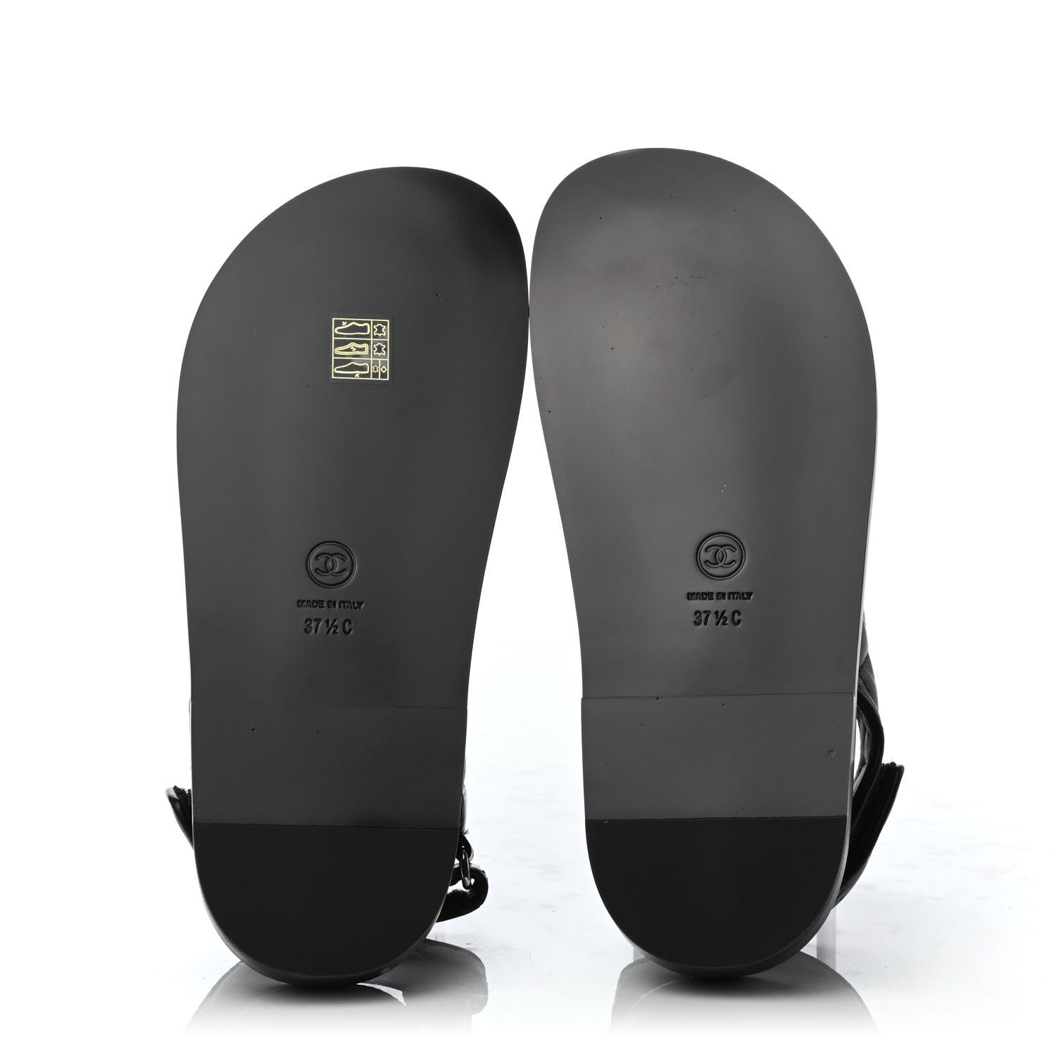 Chanel Lambskin Velcro Dad Sandals 37.5 Black 4 of 4