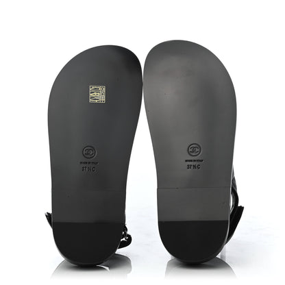 Chanel Lambskin Velcro Dad Sandals 37.5 Black 4 of 4