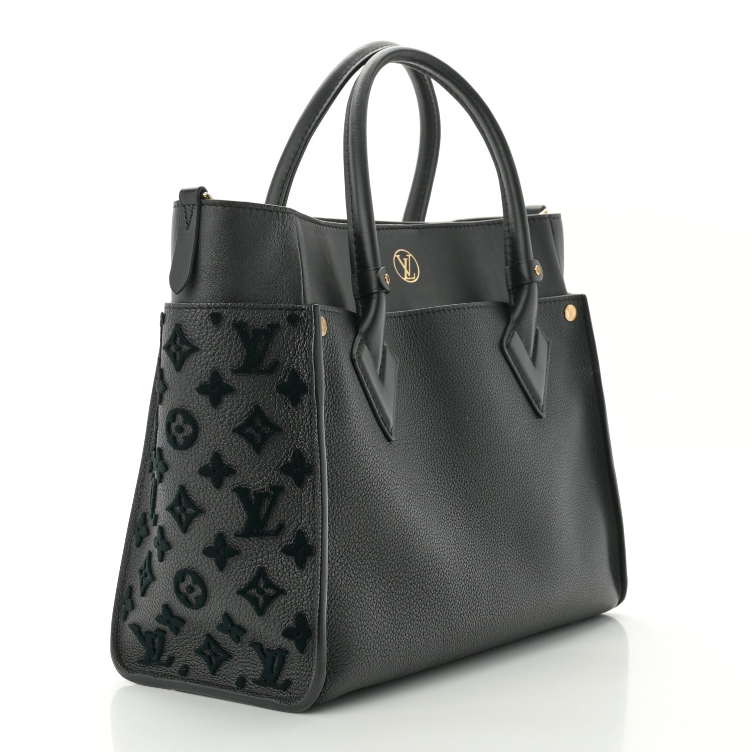 Louis Vuitton Calfskin Monogram Tufting On My Side Black 3 of 10
