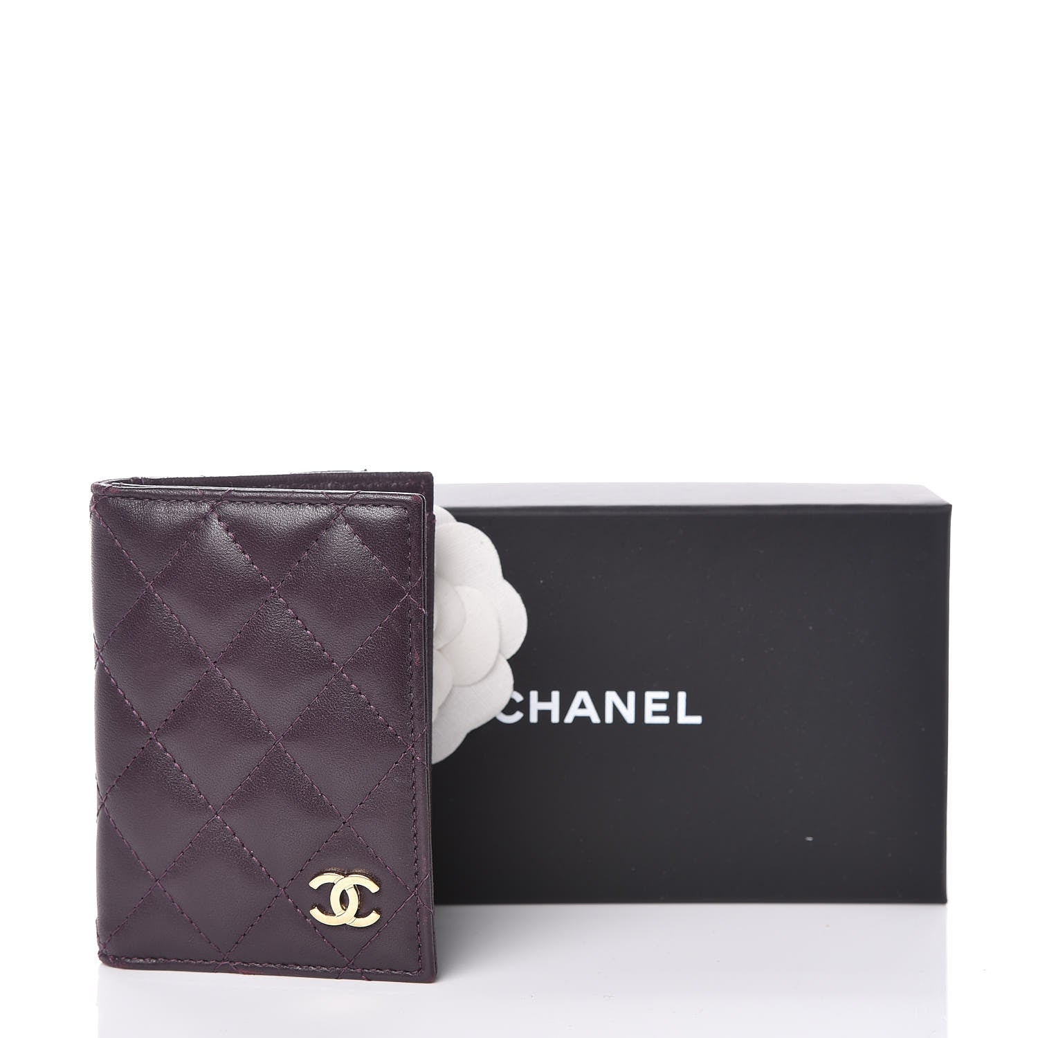 Chanel Lambskin Quilted Card Holder Wallet Purple 9 of 9