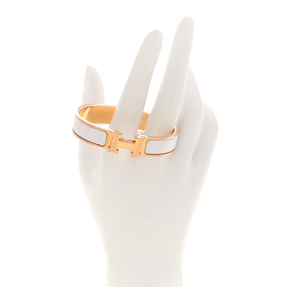 Hermes Enamel Narrow Clic Clac H Bracelet PM White 2 of 5