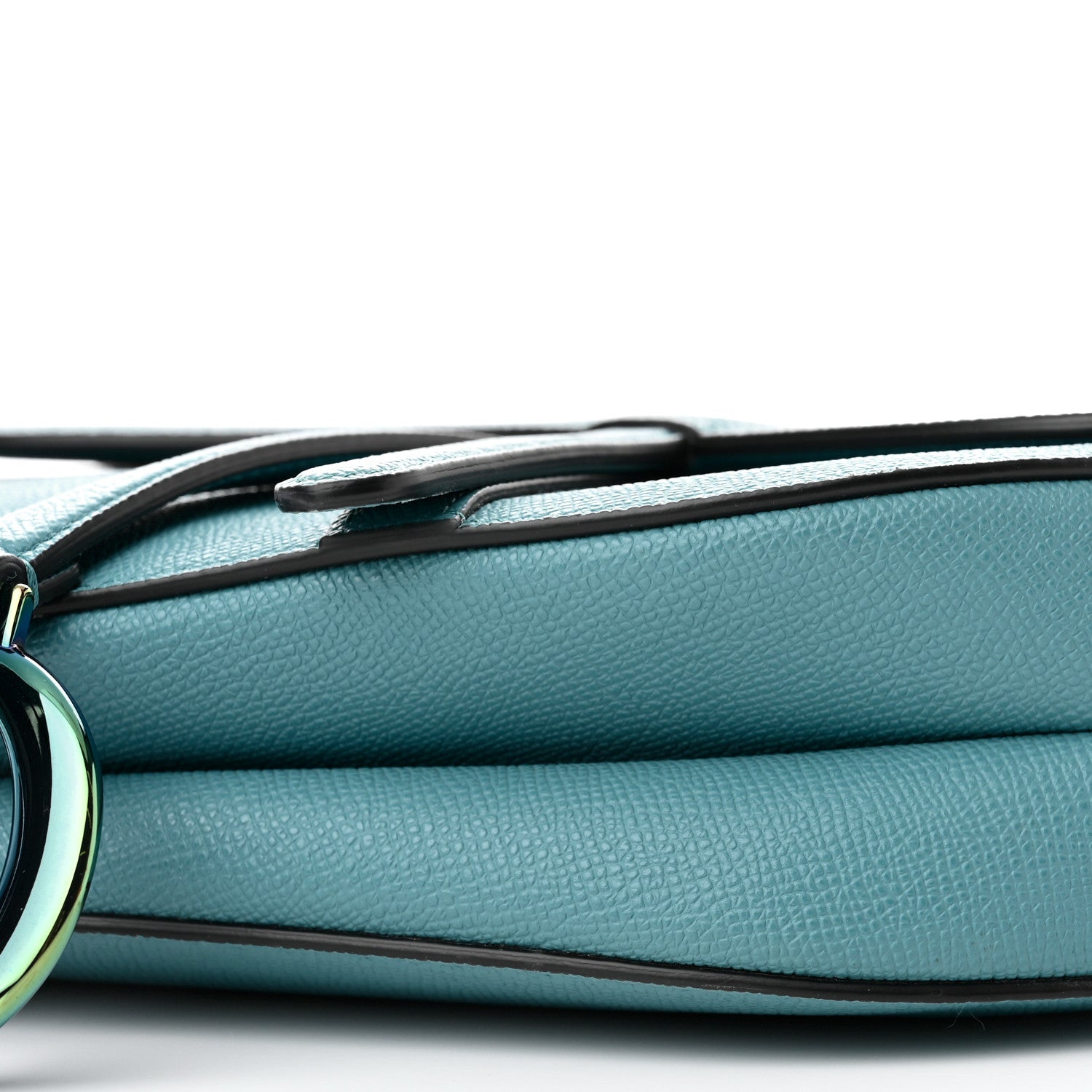 Christian Dior Grained Calfskin Saddle Bag Azure Blue 10 of 10