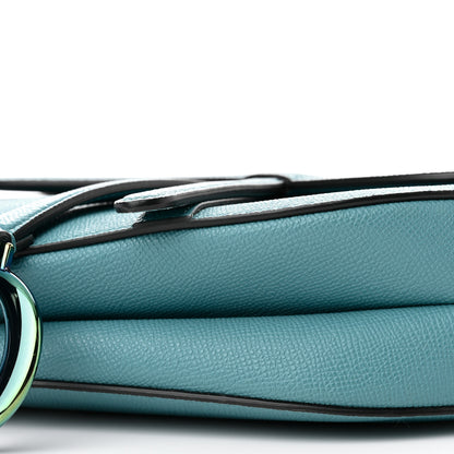 Christian Dior Grained Calfskin Saddle Bag Azure Blue 10 of 10